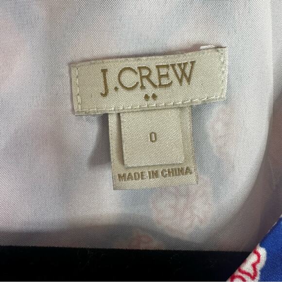 J. Crew Paisley Short sleeve Shift Dress Blue Red Pattern Womens size 0 - Picture 4 of 8